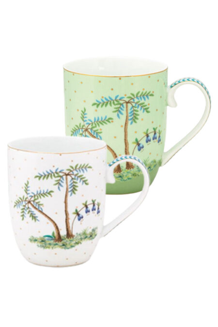 Pip Studio Jolie Dots Gold 145ml Kupa Small Mug Beyaz Yeşil (2 ADET)