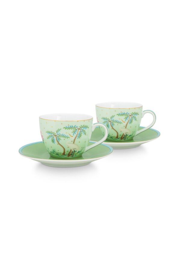 pip studio jolie dots gold turk kahvesi fincani yesil