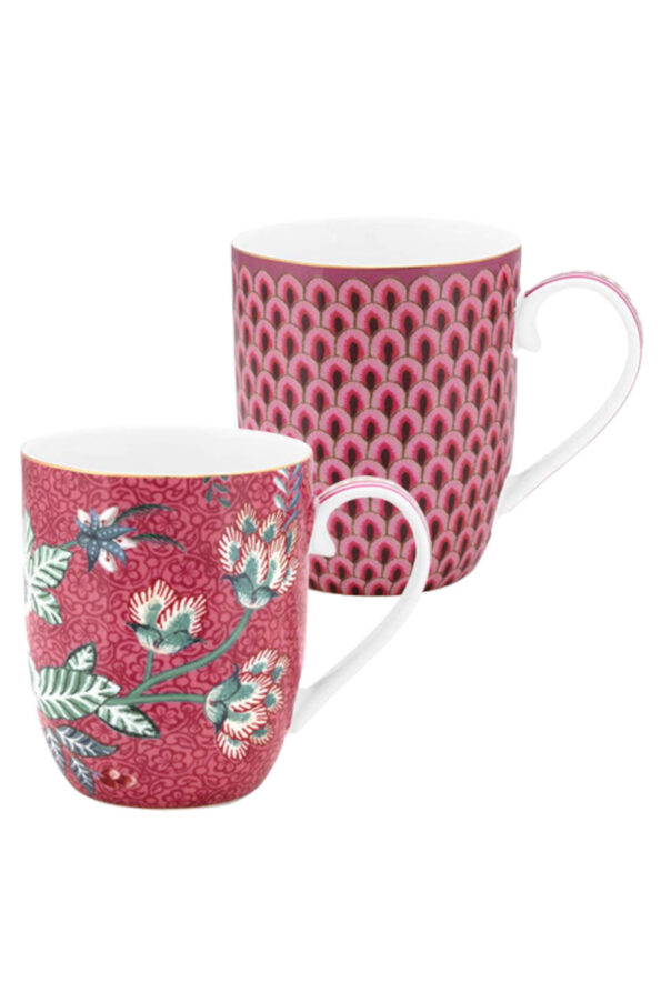 pip studio flower festival 145ml scallop kupa small mug pembe 2 adet 2