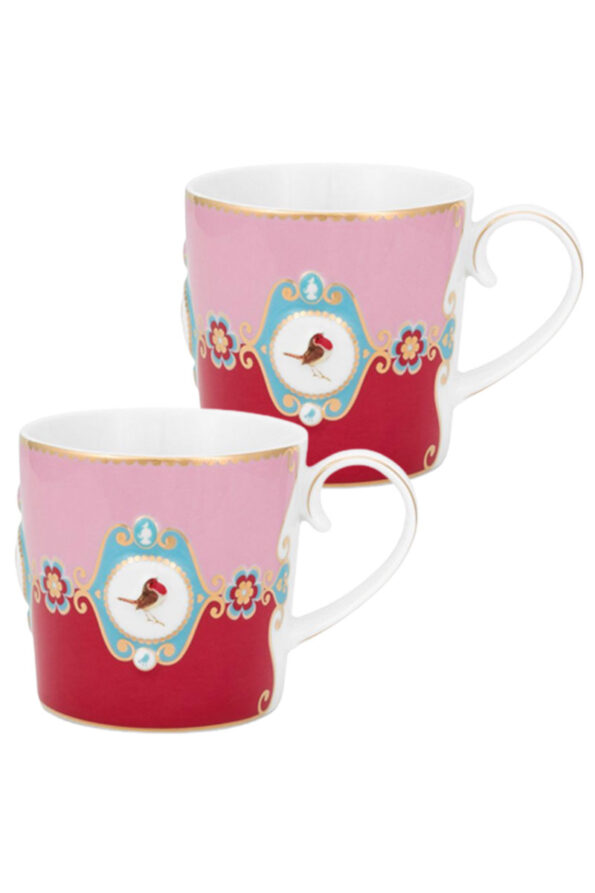 pip love birds kupa 150ml kirmizi pembe madalyon 2 adet