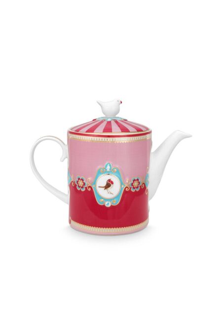 Pip Studio Love Birds Demlik 1300ml Kırmızı Pembe 1,3lt