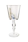 Pip Studio Royal Golden Flower Ayaklı Su Bardağı 360ml Şarap Kadehi Cam Bardak Gold Mavi