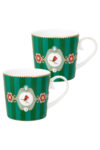 Pip Studio Love Birds 150ml Kupa Small Mug Zümrüt Yeşil Çizgili YENİ RENK (2 ADET)