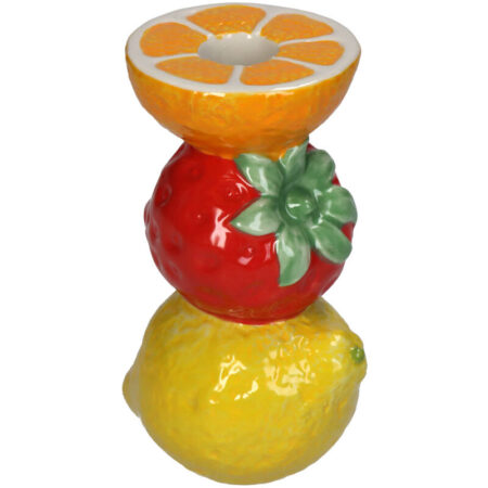 Kersten Meyve Formlu Mumluk 14cm Stick Mum İçin Renkli Mumluk