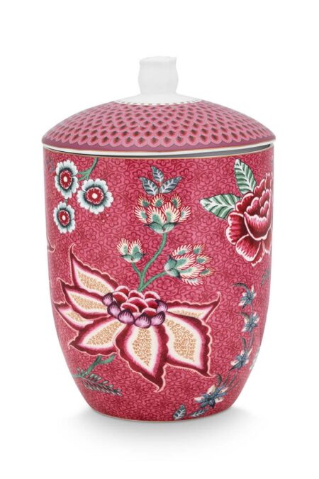 Pip Studio Flower Festival Kavanoz 1,5 litre Küp Baharatlık Saklama Kutusu Pembe