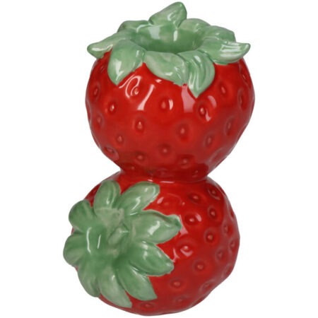 Kersten Çilek Figürlü Mumluk 12cm Stick Mum İçin Mumluk Kırmızı
