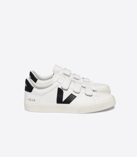 Veja Recife Logo Chromefree Unisex Deri Sneaker Beyaz Siyah