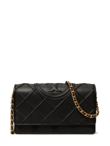 Tory Burch Fleming Mini Kadın Omuz Çantası Siyah Zincir Askılı