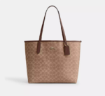 COACH City Tote Bag Kadın Kol Çantası Kanvas Ceviz Kahverengi Coach Baskılı