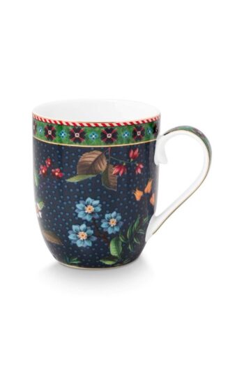 Pip Studio Berry Blues Small Mug 145ml Kupa Mavi Yeşil Çiçekli HT