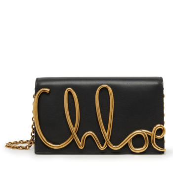 CHLOE Clutch C Chloe Kadın Deri El Çantası Siyah Uzun Askılı