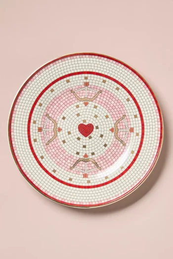 Anthropologie Bistro 20cm Pasta Tabağı Valentine's Edition Kırmızı Pembe