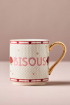Anthropologie Bistro Kupa Valentine’s Edition BISOUS Kırmızı Pembe 15 OZ 440ml