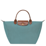 Longchamp Le Pliage Original (M) Medium Kadın El Çantası Okaliptüs Mavi Gri