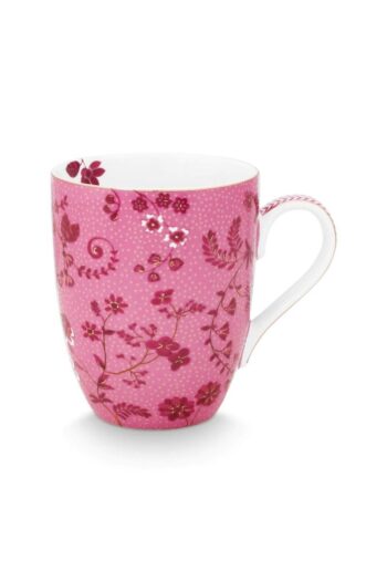 Pip Studio Jolie Flowers 350ml Kupa Large Mug Pembe