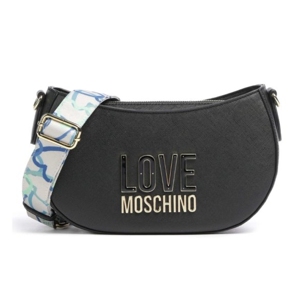 love moschino genis siyah deri buyuk metal logo siyah 1