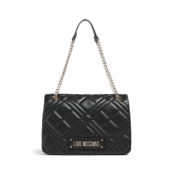 Love Moschino Kadın Kapitone Çanta Asansör Zincir Askılı Omuz Çantası Siyah