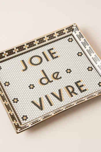 Anthropologie Bistro Joie de Vivre 24cm Dikdörtgen Tabak