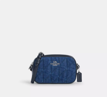 COACH Mini Jamie Kadın Çantası Kapitone Kot Lacivert Camera Bag