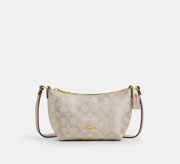 coach zip tote crossbody coach baskili krem 1