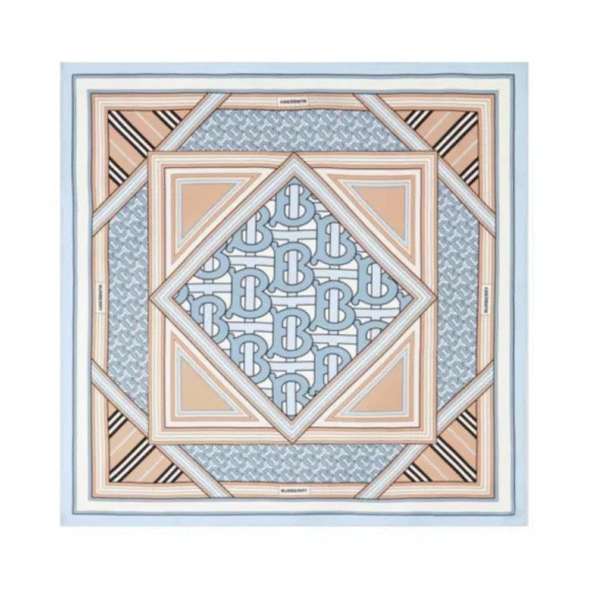 burberry montage print ipek esarp mavi 1