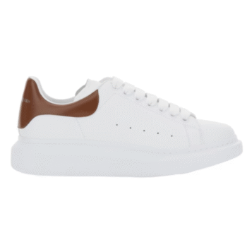 Alexander McQueen Oversized Sneakers (Beyaz Kahverengi) Erkek Deri Ayakkabı