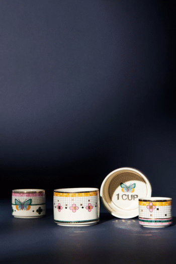 Anthropologie Bistro Garten 4lü Ölçü Kabı Pembe Seramik 4 ürün set