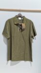 Burberry Erkek T-Shirt Polo Yaka Kısa Kol Haki Yeşili
