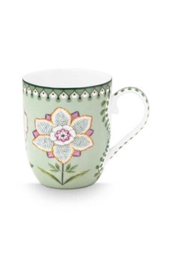 Pip Studio Lily & Lotus 145ml Kupa Small Mug Yeşil Çiçek Desenli
